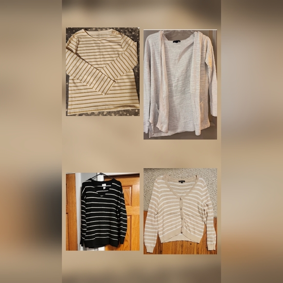 Sweaters - Striped Sweater and Cardigan Bundle